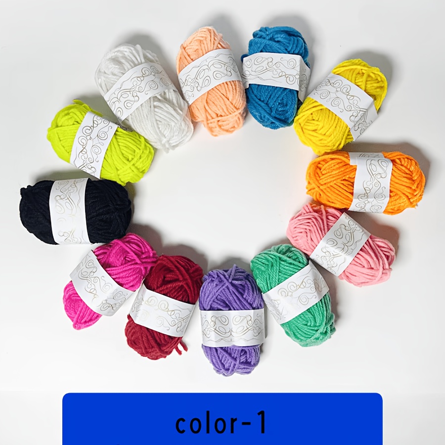 TEMU 12-color Random Yarn Material Pack (10g X 12 Skeins), Suitable For Various Crafts, Home Goods, And More