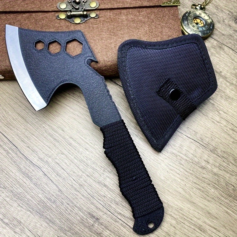 

1pc High-performance Stainless Steel Outdoor Axe With Nylon Sheath, Camping, Hiking, And Garden Use, Perfect Gift For