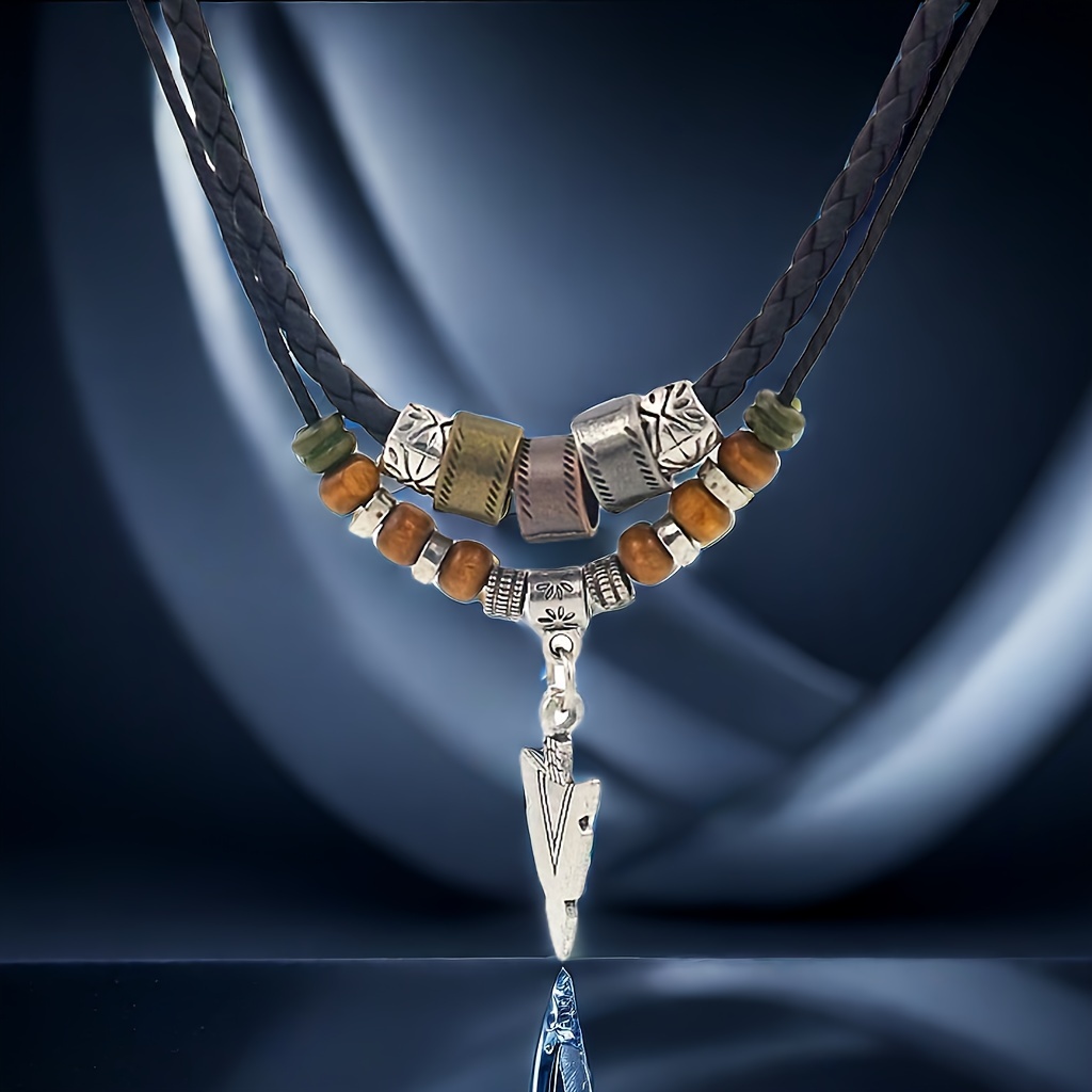 braided pu leather necklace double layers Temu