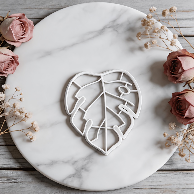 TEMU 1pc Plant Leaf-shaped Polymer Clay Cutter, Tropical Plant Leaf-shaped Soft Clay Earring Mold, High-quality Plastic Diy Craft Tool, Suitable For