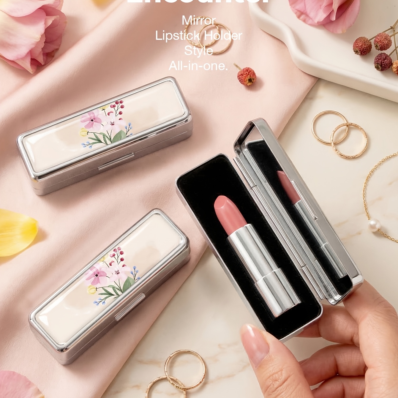 Multifunctional Portable Mini Mirror with Lipstick Case
