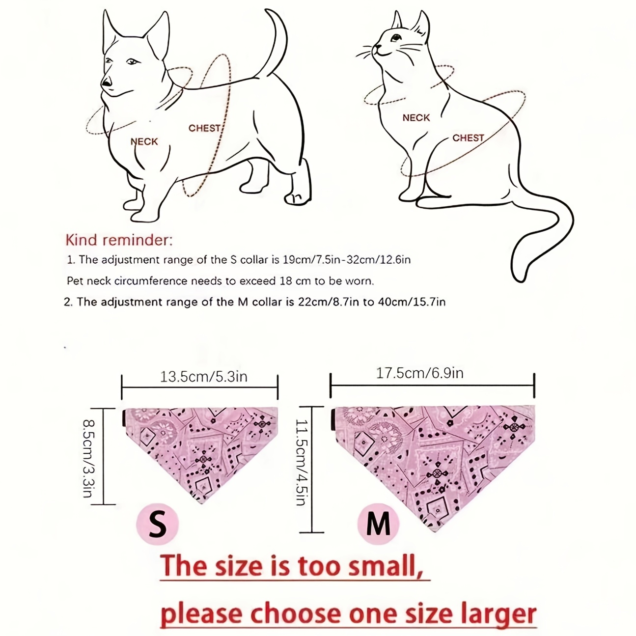 1pc fashionable printed dog bandana adjustable dog collar pet drool bib suitable for small dogs Product details 0