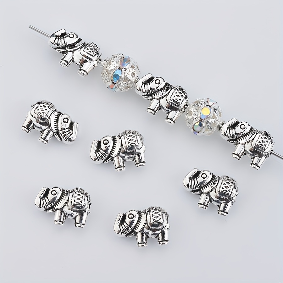 

20pcs Vintage Elephant Charms, Zinc Alloy Animal Spacer Beads, For Making, Necklace, Bracelet, And Keychain Crafts, With Beading Supplies And Accessories