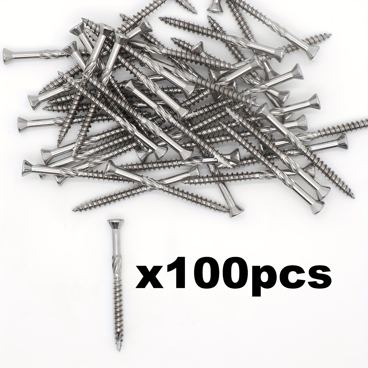 TEMU 30/100pcs M5 Stainless Steel Deck Screws, 304 Stainless Steel Wood Screws, Corrosion-resistant, Self-tapping Screws For Outdoor Garden And