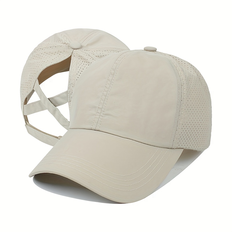 TEMU Summer Outdoor Lightweight Solid Color Baseball Cap Women's Sports Casual Ponytail Hat
