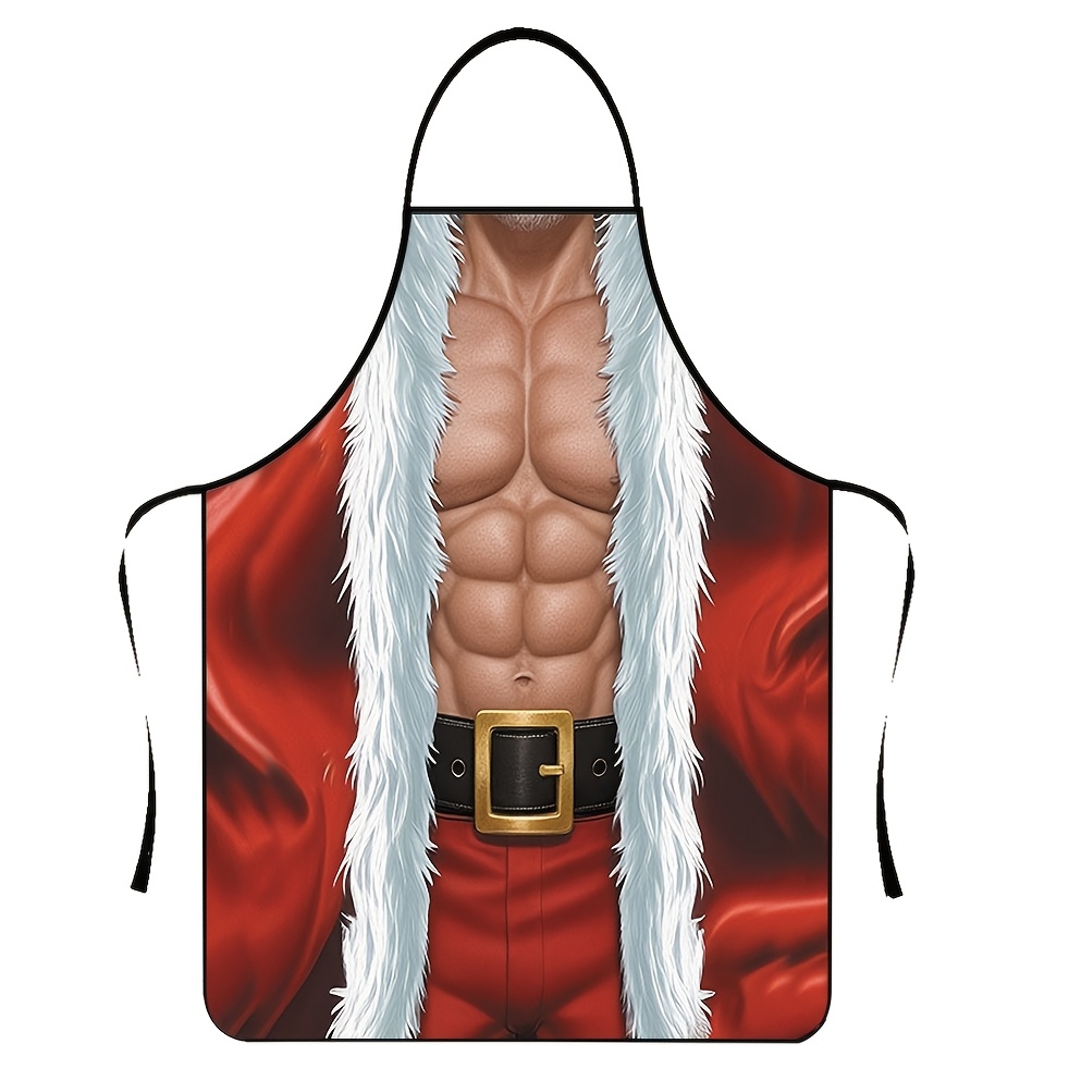 TEMU 1pc Fun Apron, Humorous Design Christmas Apron, 2d Flat Printing, Durable And , Ideal For Cooking, Gardening, Harvest, Celebrations, Holidays,