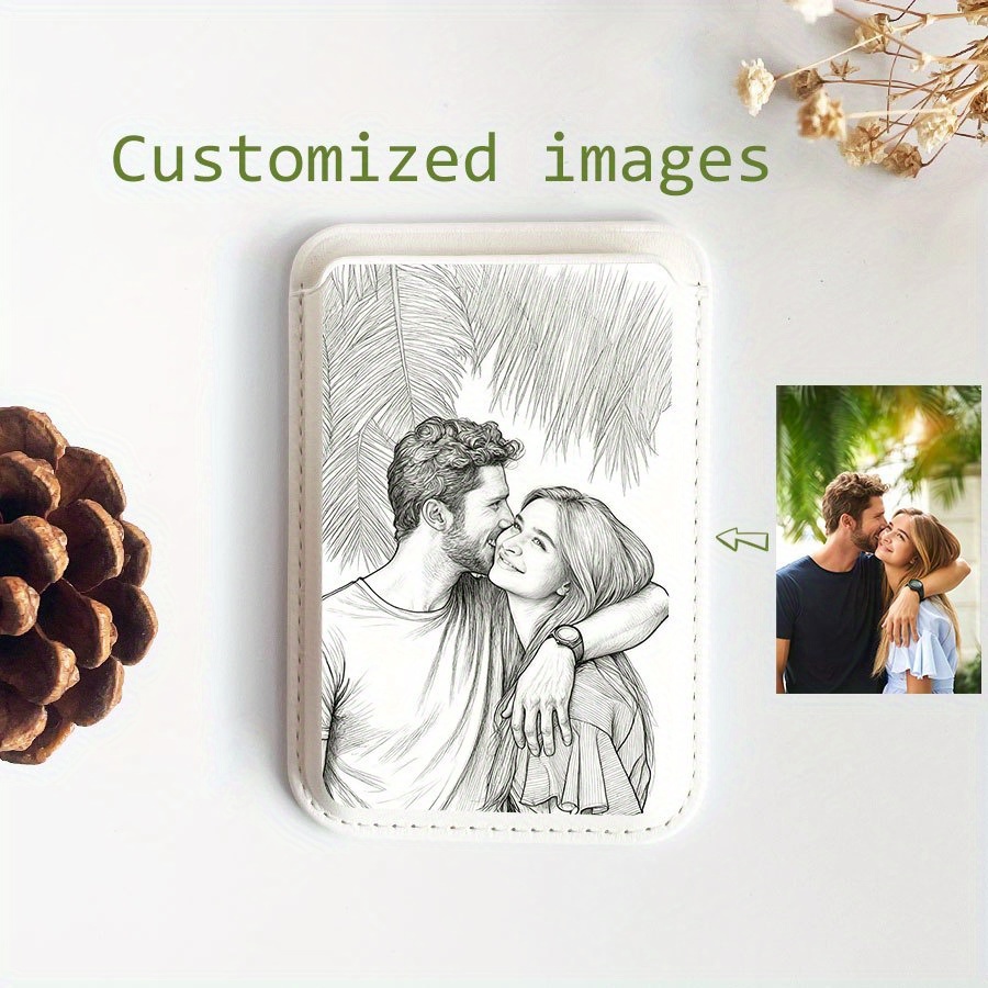 TEMU Portacarte Magnetico in Pelle PU Gamma con Fotografico Personalizzato. per iPhone 17, 16, 15, 14, 13, 12 Pro Max. 1-3 Carte di o Documenti.