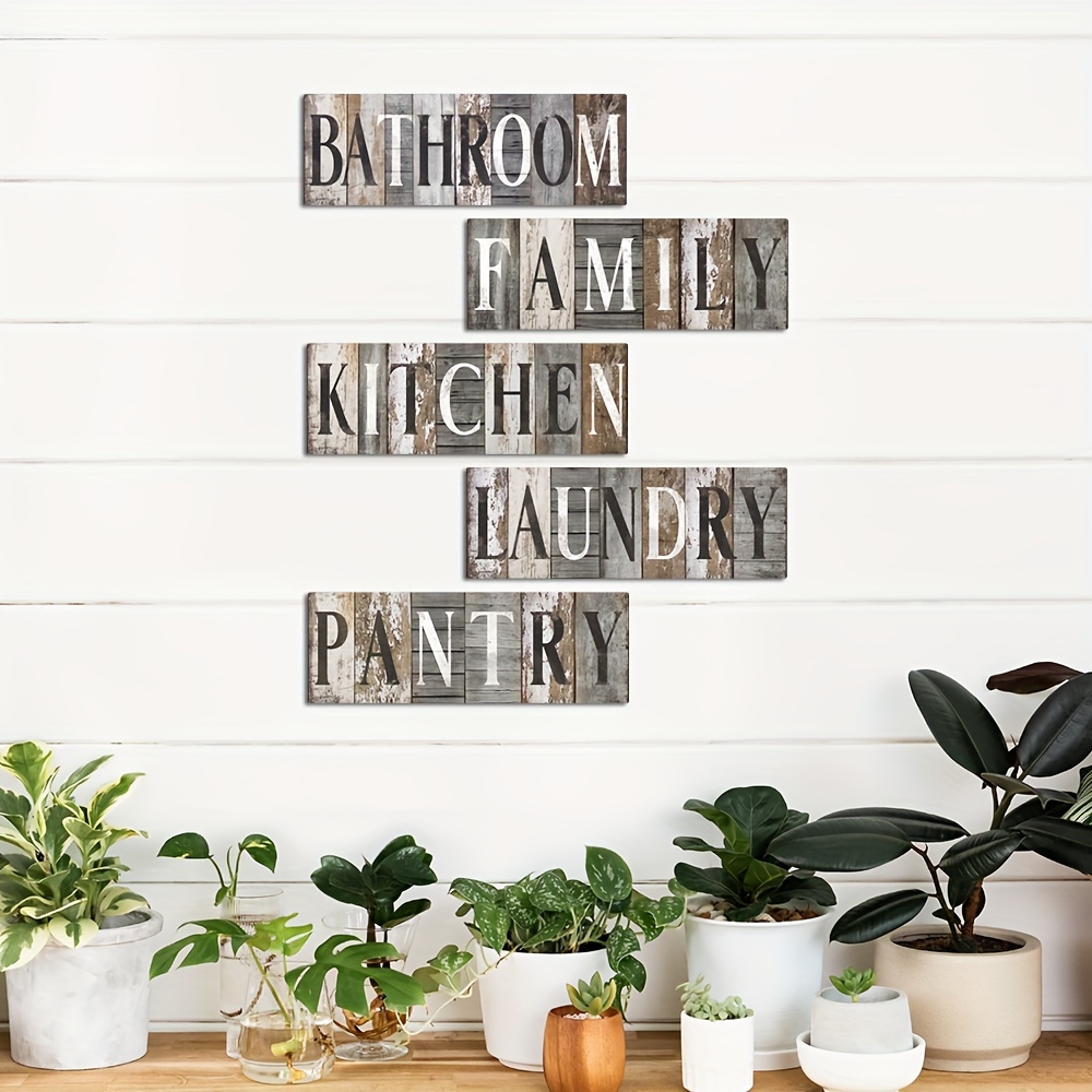 

Decor 1pc Wooden , Wood Decoration For Bathroom Pantry, 15.7 X 5.9
