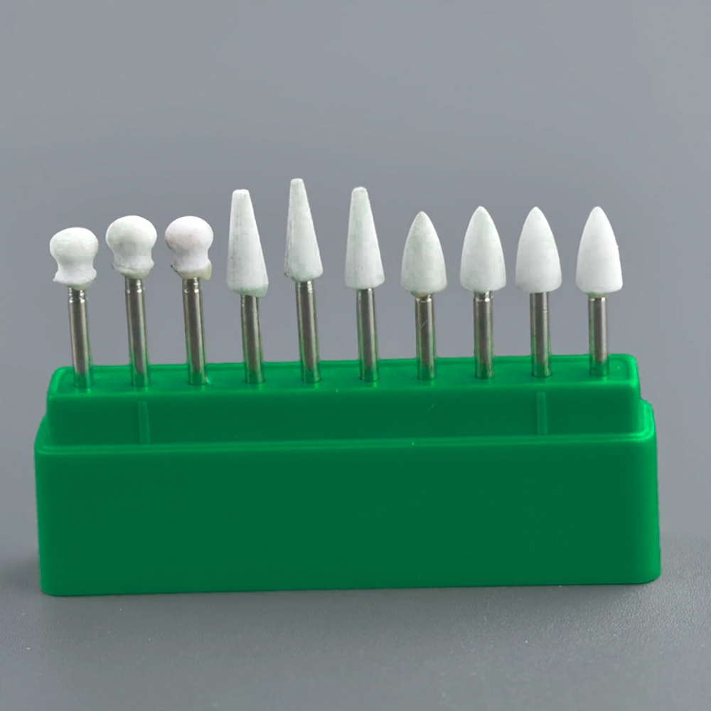 TEMU 10pcs Box Professional-grade Polished Abrasive Heads - Shank Suitable For Woodworking, Stone/composite Surfacing, Tools & Precision Grinding