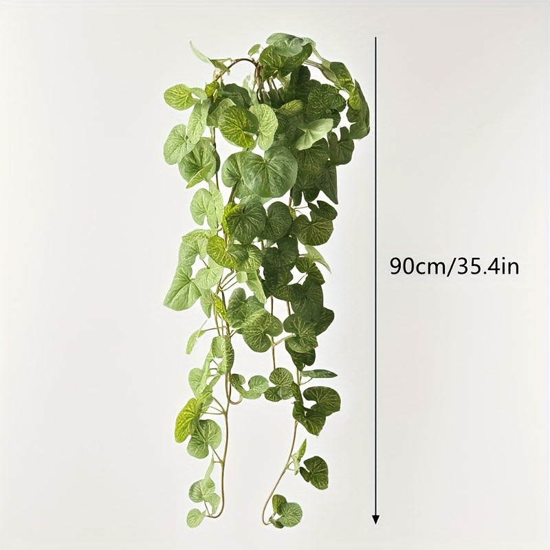 TEMU Large Realistic Artificial Ivy Hanging Planter With Green Leaves - Fake Vine Plant Suitable For Indoor/outdoor Wall, Shelf & Balcony Decor -