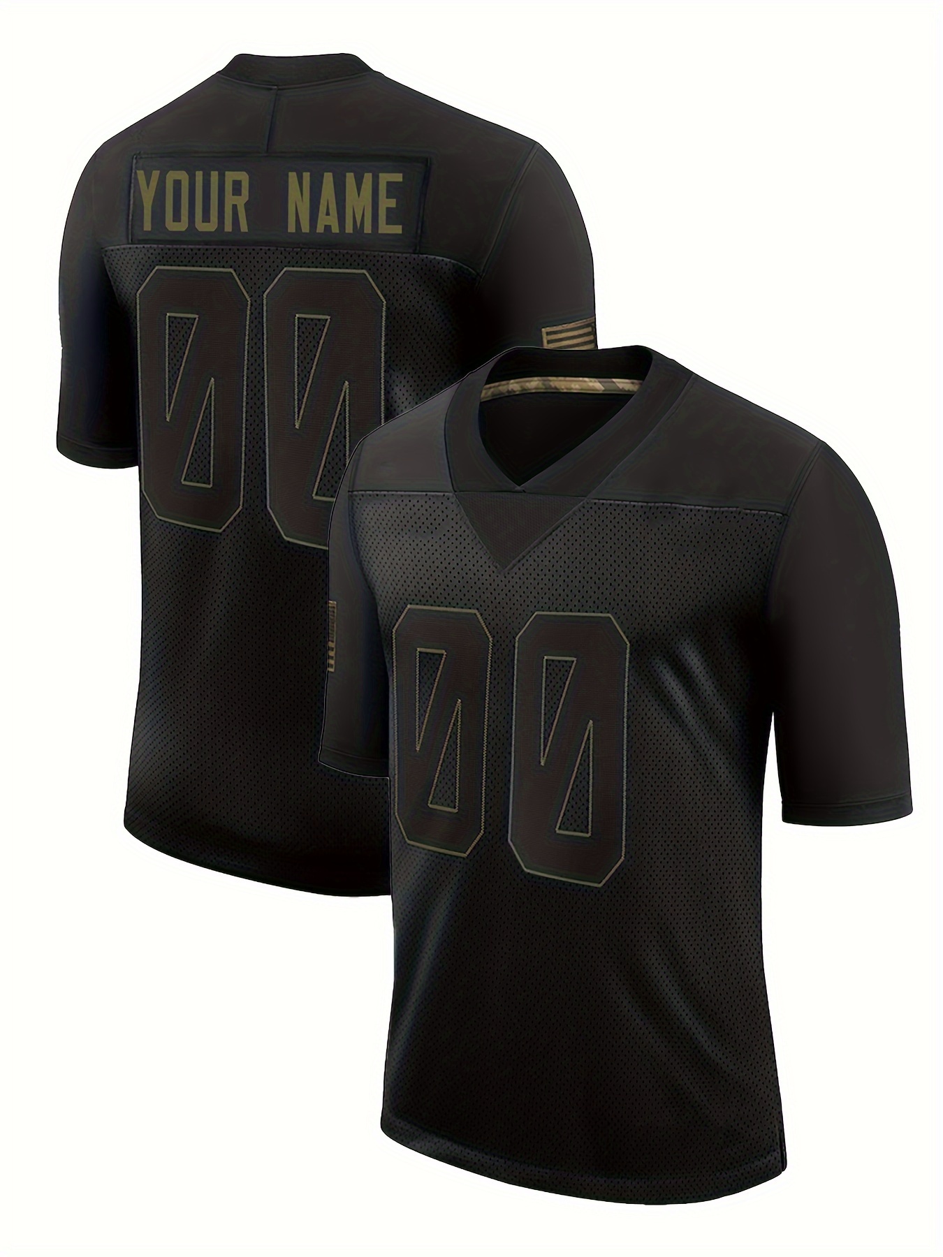black football jersey sold on Temu United States