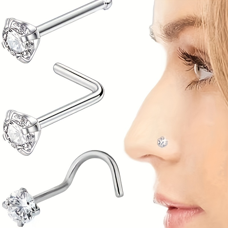 

Nose Tip Accessories, Stainless Steel Nose , Straight Rod 4 Claw Nose Ring, To Your , Fashionable Minimalist Nose , With , Full Of And Love