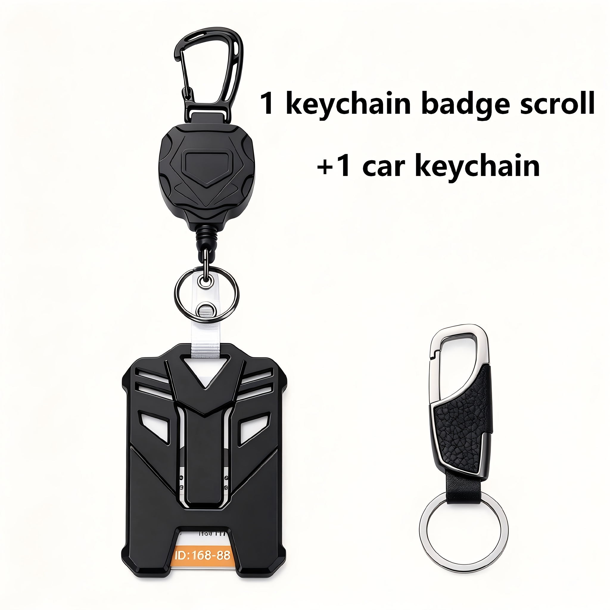 TEMU 2d 1 Retractable Badge Scroll - Id Card Holder With Vertical Id Bracket, With Climbing Keychain Badge Scroll And Id Badge Holder, Suitable For 1