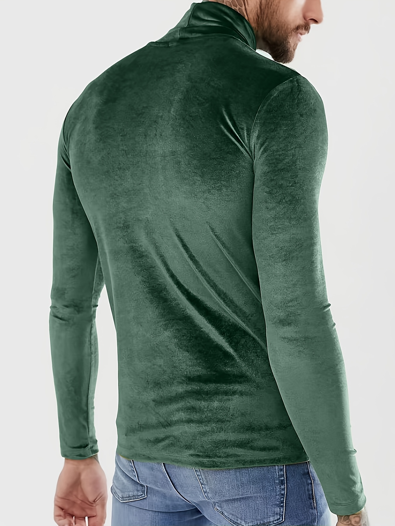mens spring autumn winter velvet collar long sleeve - Temu United