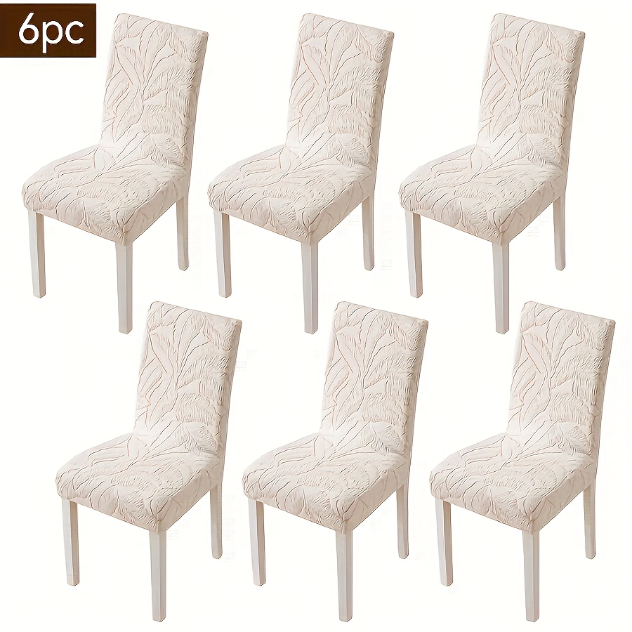 Image of 4/6/10pcs, New Elastic Jacquard Dining Chair Cover, Detachable And Washable, Suitable For Kitchen, Restaurant, Dining Room And Home Decoration, Dining Chair Cover