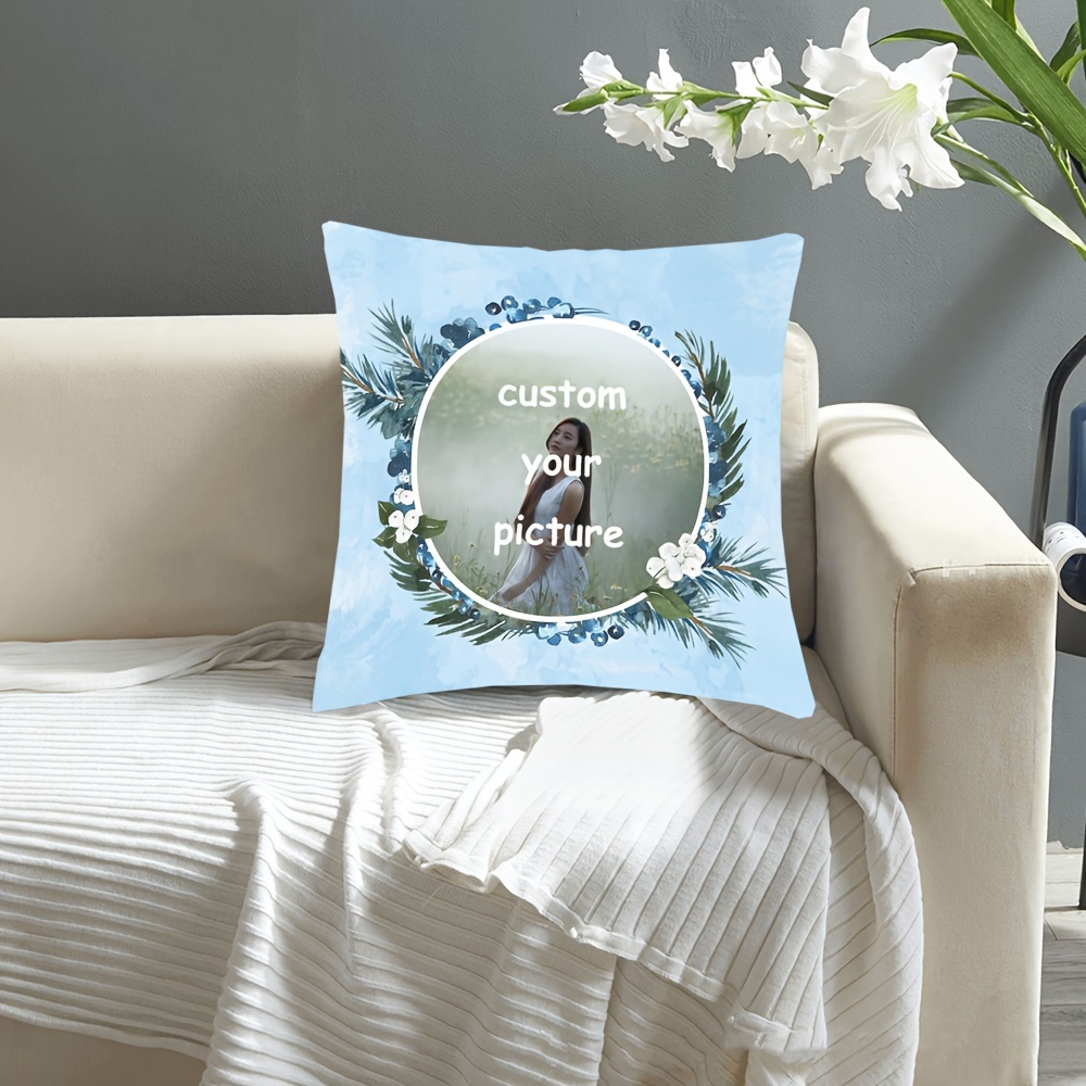 custom soft plush throw pillow cover personalized selfie Temu
