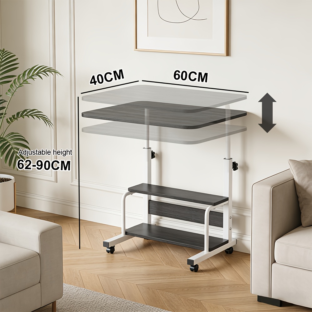 E-shop höhenverstellbarer Laptoptisch – Bett-Lift-Tisch mit 4-Rollen-Gestell für flexible , langlebig, einfach zu montieren, geeignet für Bett, Sofa,