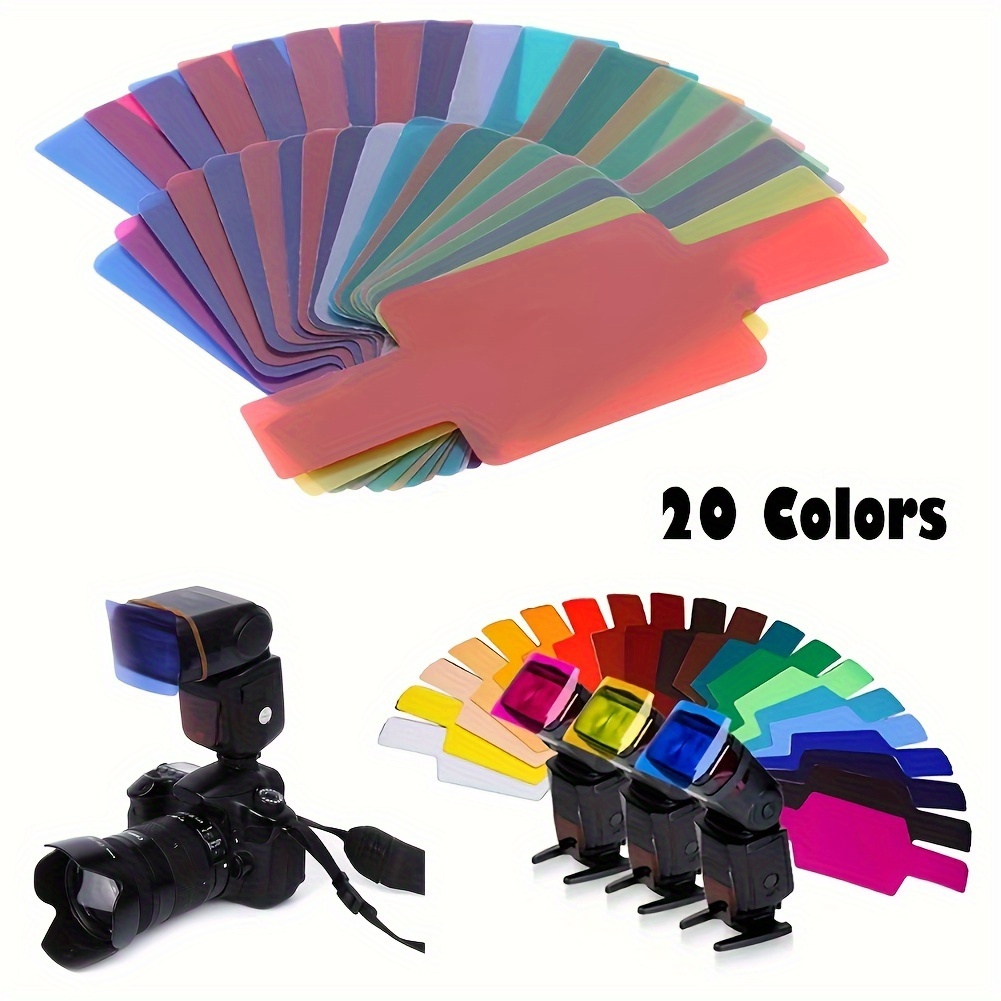 

20 Color Variety Pack Of Color Temperature Filters For Camera Flash - Suitable For Dslr Cameras