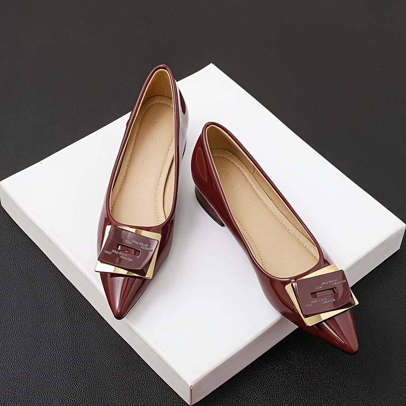   lente- en herfst puntige dames high heels, modieuze en veelzijdige chunky hak enkele schoenen, dames shallow mouth slip-on comfortabele   maat dames schoenen, bean schoenen, dames schoenen