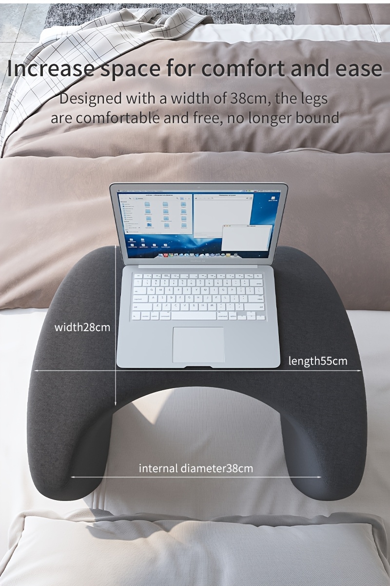 Reading Pillow with Arm Rest and Lap Desk, Removable and Washable Cover, Medium Soft Knitted Fabric, No Printing, 100% & Polyester, 200-250 g/㎡, for Bed Office Small Table Home Bedroom Lazy Bay Window Desk Dormitory Laptop Computer Desk Movable