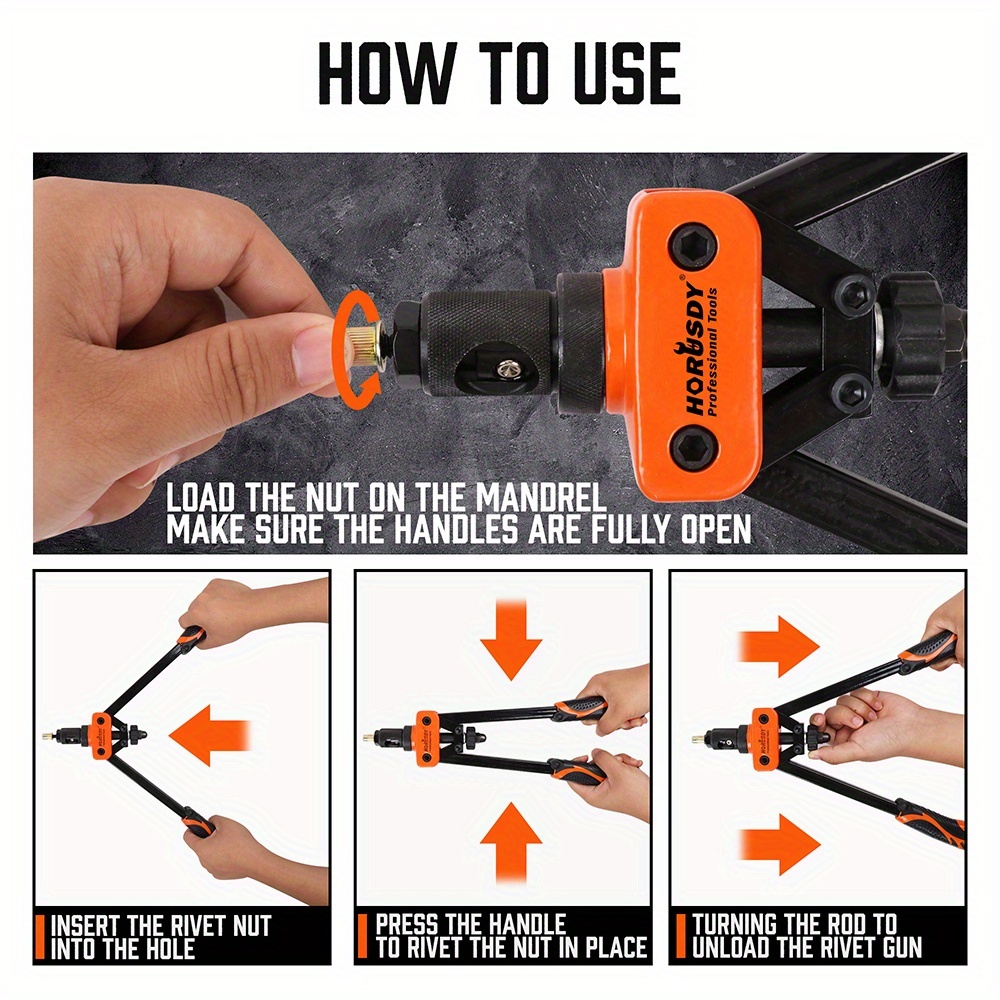 35.56cm Professional Hand Rivnut Nut Thread Riveter Kit