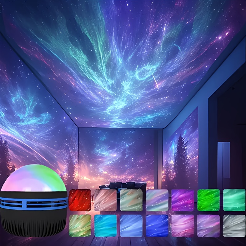 An Aurora Projector, Star Projector, with 7 Lighting Effects, LED Color Changing Lamp for Home Decoration, Home Decoration Birthday and Christmas Gift