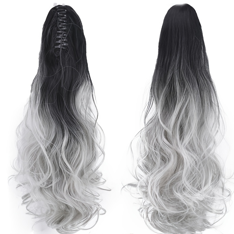 elegant 12 color claw clip ponytail extension curly wavy synthetic hair for all genders versatile stylish details 2