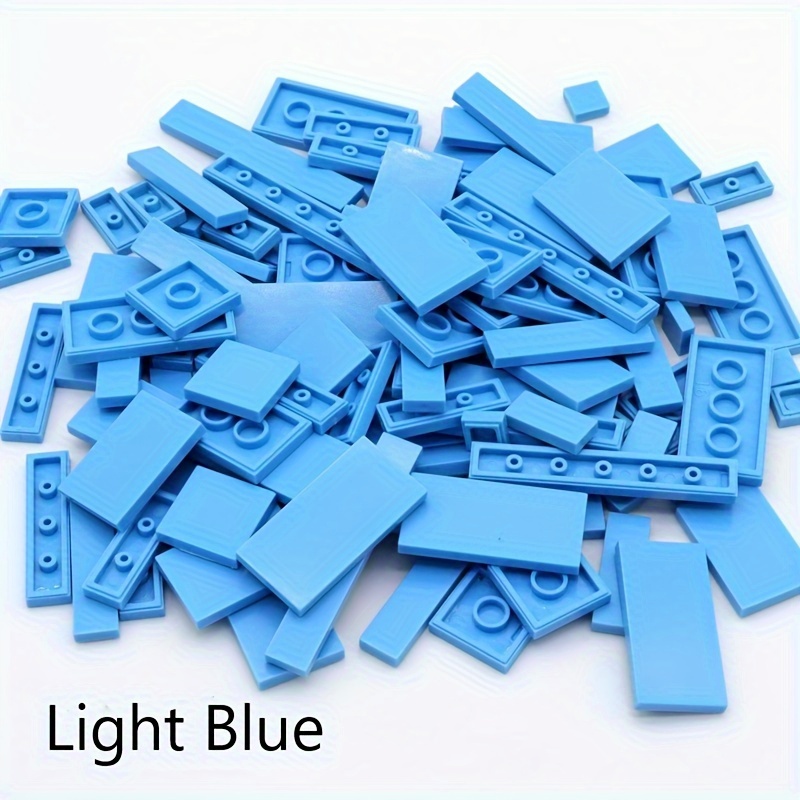 100pcs ABS Plastic Building Blocks Set Flat Tiles DIY Construction Toy Kit