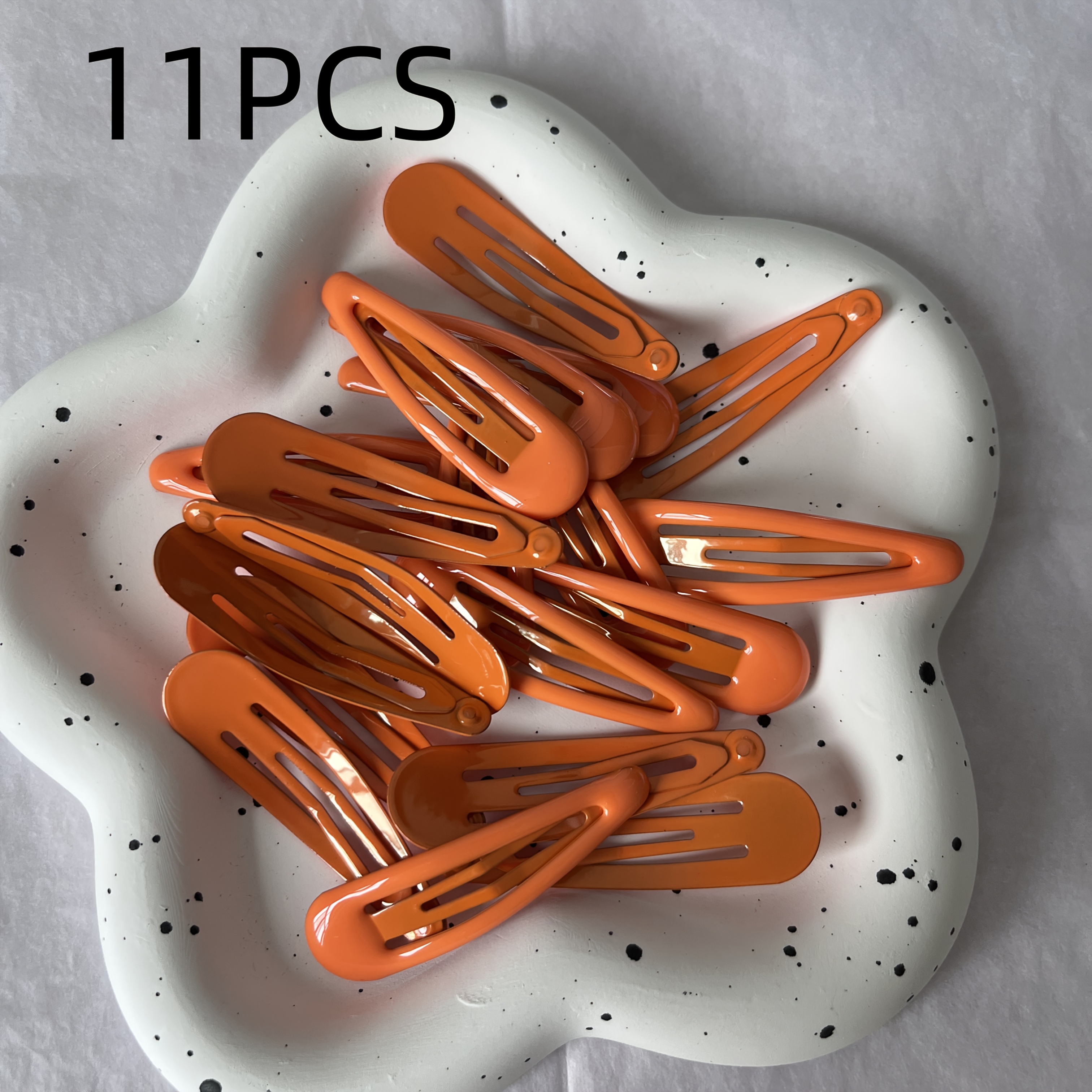 Minimalist Women's Orange Teardrop Hair Clip - 1.87 Inch Non-slip Hairpin, Elegant Bohemian Style Accessory, Side Bangs Clip For Daily Wear, Braiding, And Makeup, Christmas Hair Clip