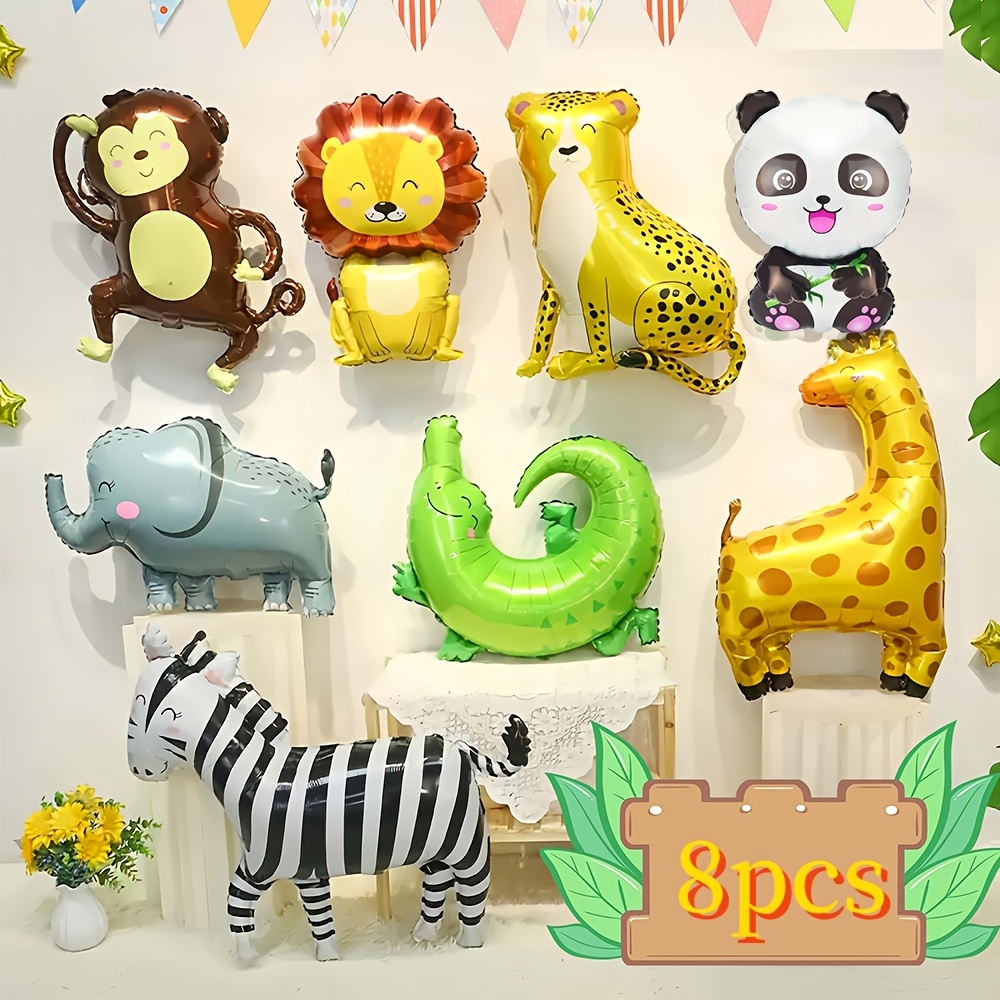 AUNGKWANG 6 Pezzi Palloncini Animali Giungla, XXL Animali Della Foresta Ballons, Animale Foglio di Alluminio Palloncino, Palloncini Foresta Giraffa, per I Bambini Decorazione Festa di Compleanno