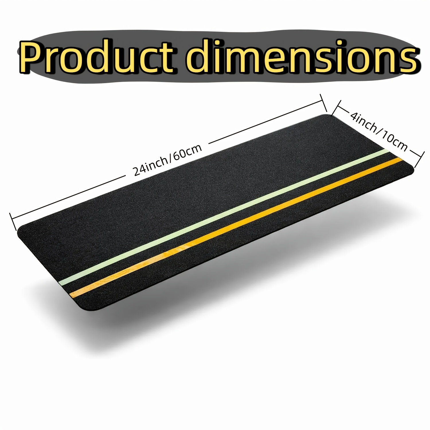 Double Reflective Tapes Outdoor Stair Tread Non-Slip, with Reflective And Glow-In-Dark Strips, Non-Slip Stair Tread High-Traction Tape, Suitable for Wooden Steps Ramps Deck Boat, Black