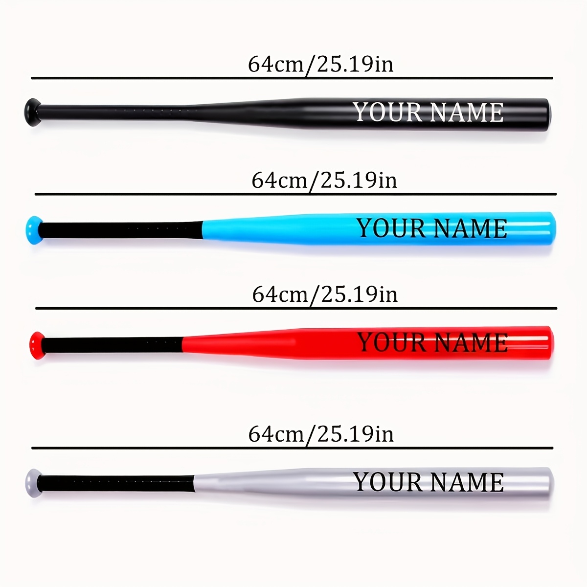 tilpassede graverte navn baseballkøller i aluminium, egnet for nybegynnere  - slitesterke softball- og baseball treningskøller med høy hardhet, med et  ergonomisk , tilgjengelig i rød/blå/svart - den perfekte gaven til familie,  og, image size:1200x1200