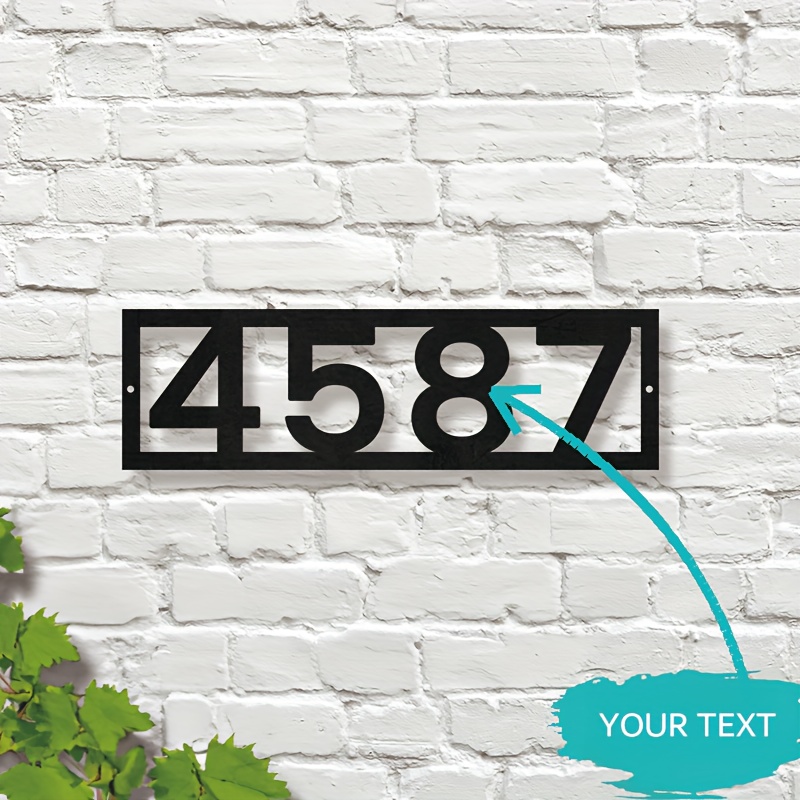 

Modern Custom Numbers - Personalized Address Sign, Wall Mount, English , Multipurpose, Adhesive Backing, , Ideal For Door Display & Home Decor