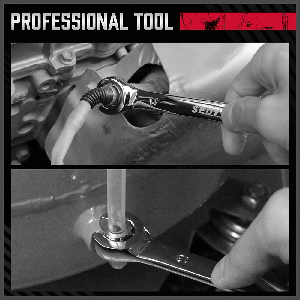 4pcs Flare Nut Wrench Open-Ended Brake Pipe Spanner Set