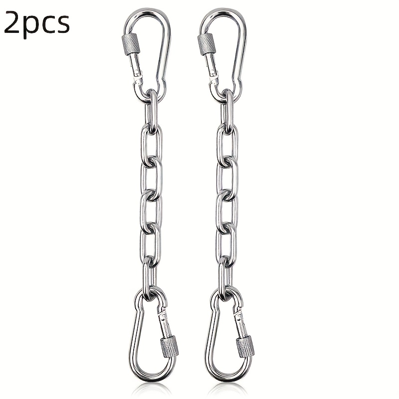 TEMU 2pcs Dog Collar Clips, Bite-proof Dual-head 304 Stainless Steel Metal Safety Buckles Pet Dog Leash Connectors, Heavy-duty Chain Safety Clips For