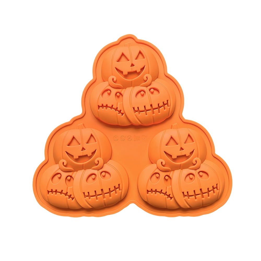 TEMU 1pc Mini Pumpkin-shaped Mousse Cake Silicone Mold, Diy Halloween Chocolate Dessert Jelly Pudding Cake Baking Pan