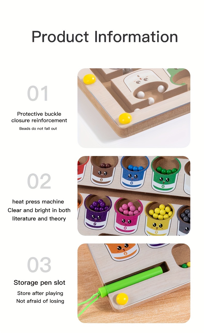Color Sorting Maze Wooden Number and Color Counting Board Puzzle, Fine Motor Skills Toy, Cute Birthday Gift for Boys and Girls, Halloween/Thanksgiving/Christmas/Easter Gift 17 Color Sorting Maze, Wooden Number and Color Counting Board Puzzle, Fine Motor Skills Toy, Cute Birthday Gift for Boys and Girls, Halloween/Thanksgiving/Christmas/Easter Gift