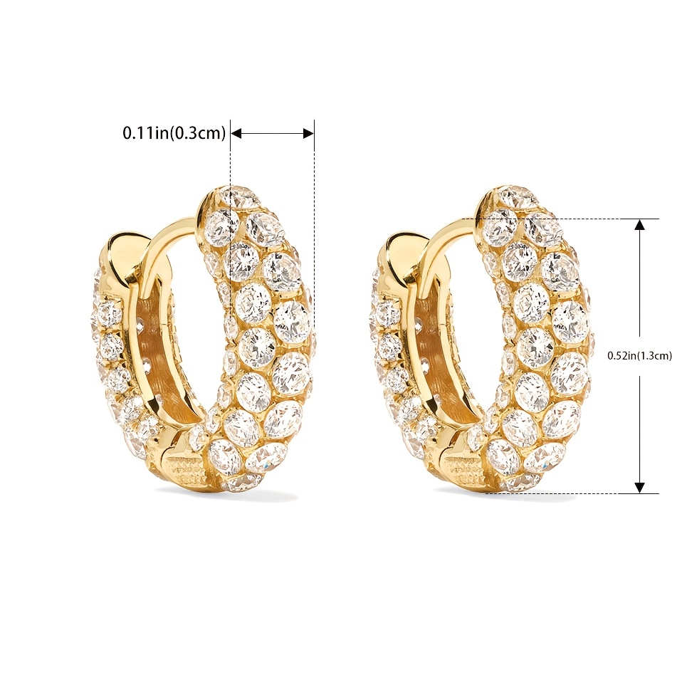 925 Sterling Silver Round Earrings with Synthetic Zirconia