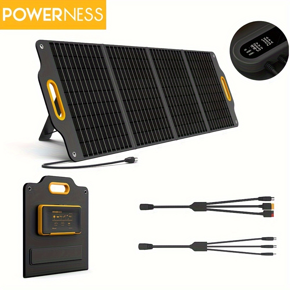 

Powerness Solarx Pro 120, 120w Solar Panel Folding Power Station Charger For Rv Camping Fishing Emergency, Foldable Solar Charger For Jackery Power Stations