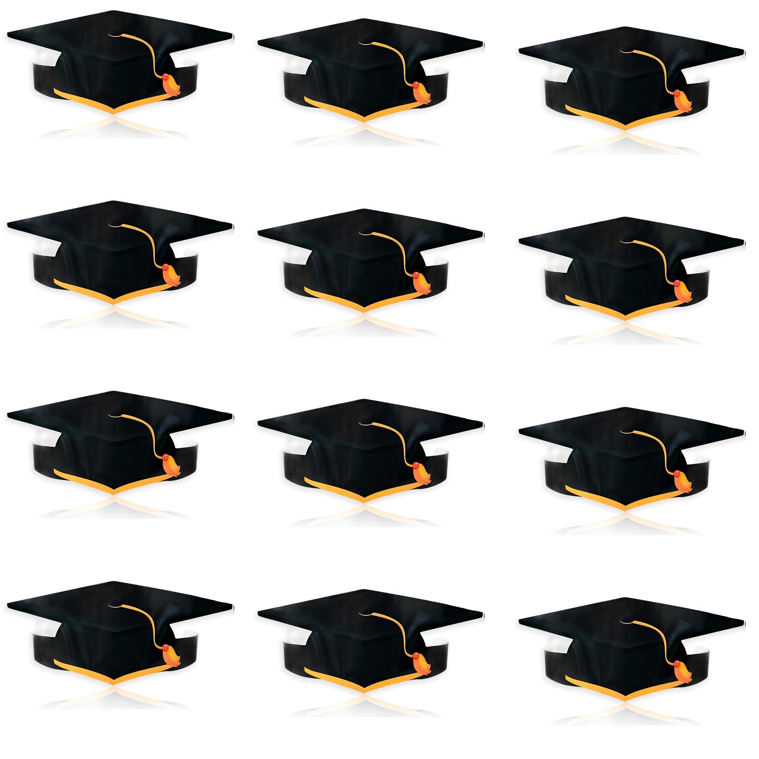 Image of School Celebration Graduation Season Adult Ceremony Graduation Cap Headband, Three-color Tassel Doctoral Cap Photo Prop , Crown , Party Hats, Graduation Season Party Decorations