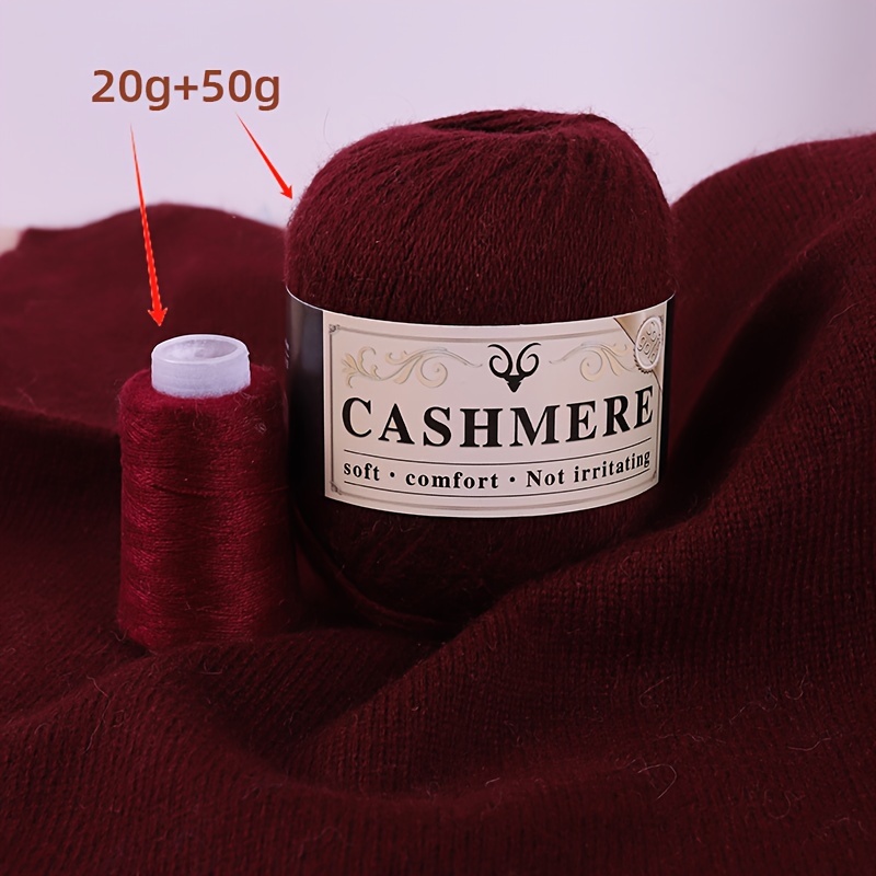 TEMU 50g 20g Cashmere Yarn Wool Thread Hand Knitting, Soft And Comfortable, Suitable For Fashion High-end Warm Clothing, Sweaters, Scarves, Hats,