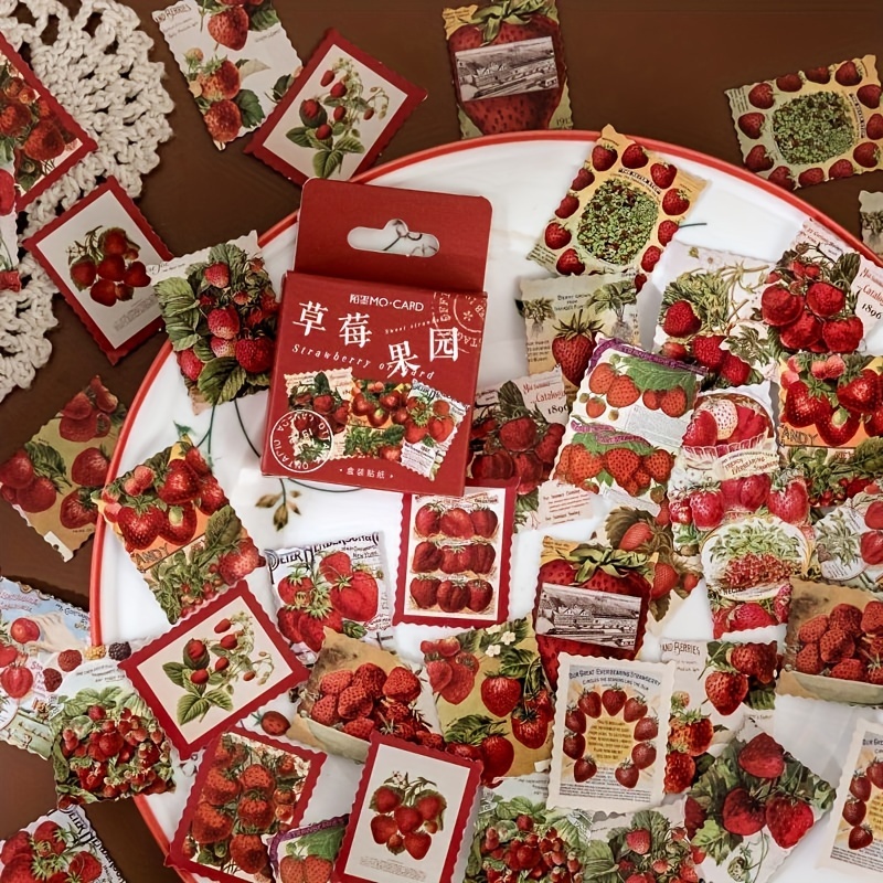 Strawberry Paper Stickers For Paper Jounral