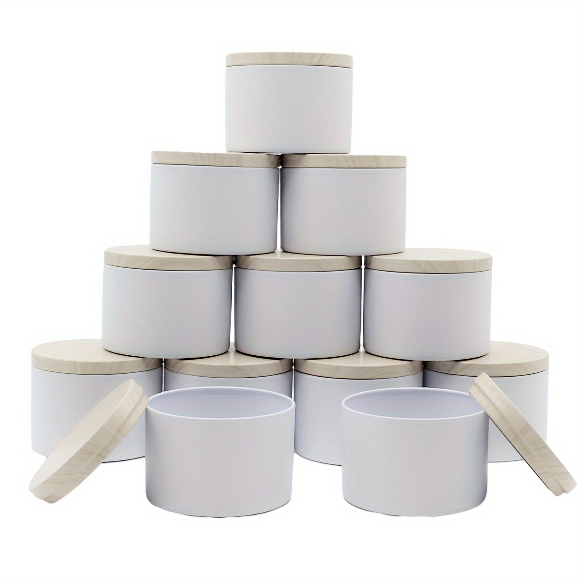 Recipientes de vela de aluminio de 2.0 in x 1.4 in, latas redondas de metal  con tapa deslizable para manualidades, hacer velas, almacenamiento y arte