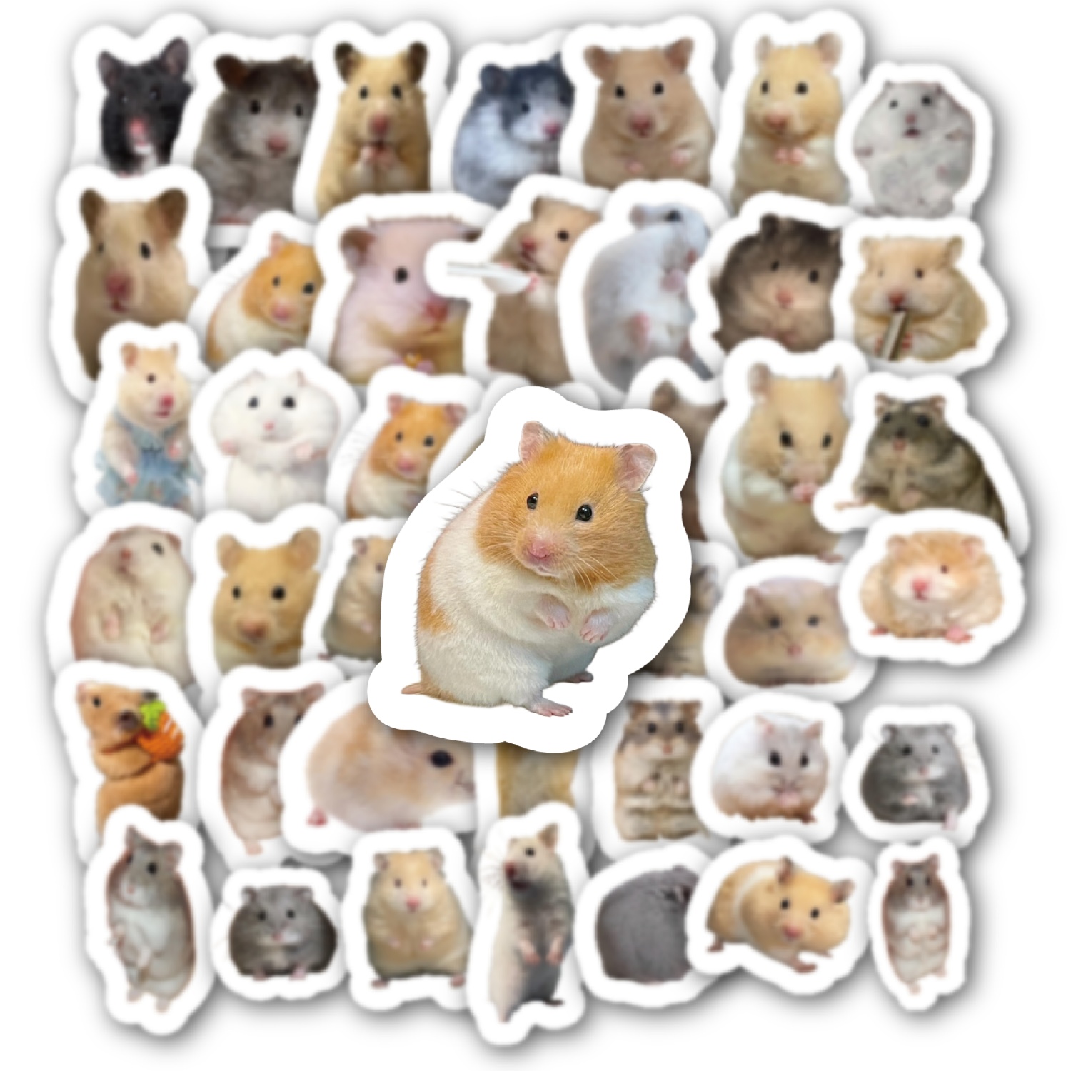 59pcs Cute Hamster Series Stickers Decoration Computer Desk Water Cup Car Notebook Hand Ledger