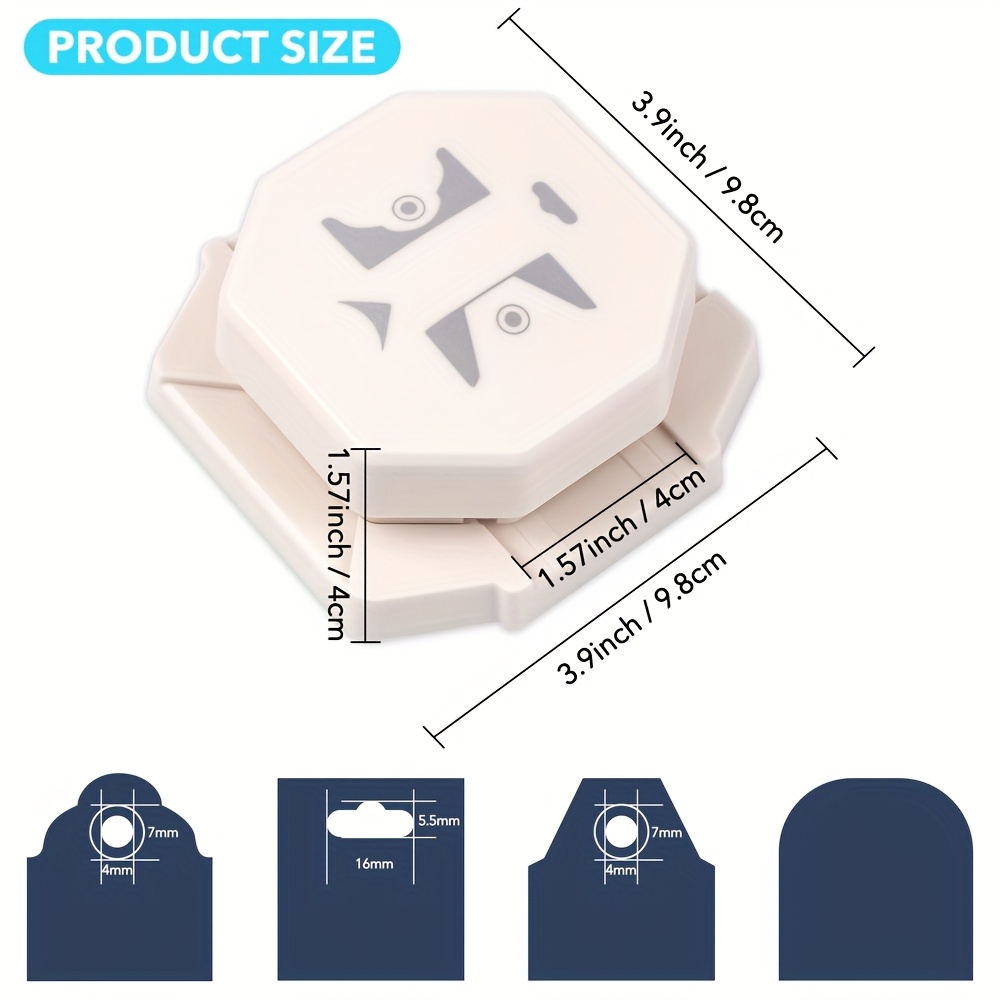 TEMU Perforatrice de pochoirs 4-en-1 pour loisirs créatifs en papier ; 4 perforateurs d'angle de pochoirs de pour la fabrication de cartes et le