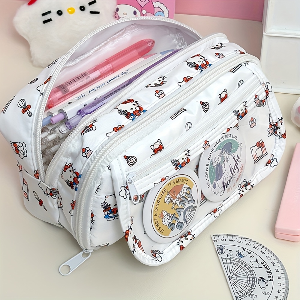 plush pencil case cartoon cute large capacity zipper makeup Temu