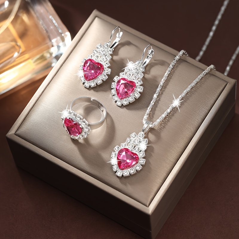 Women's Earrings Necklace & Ring Set - Perfect Gift for Her