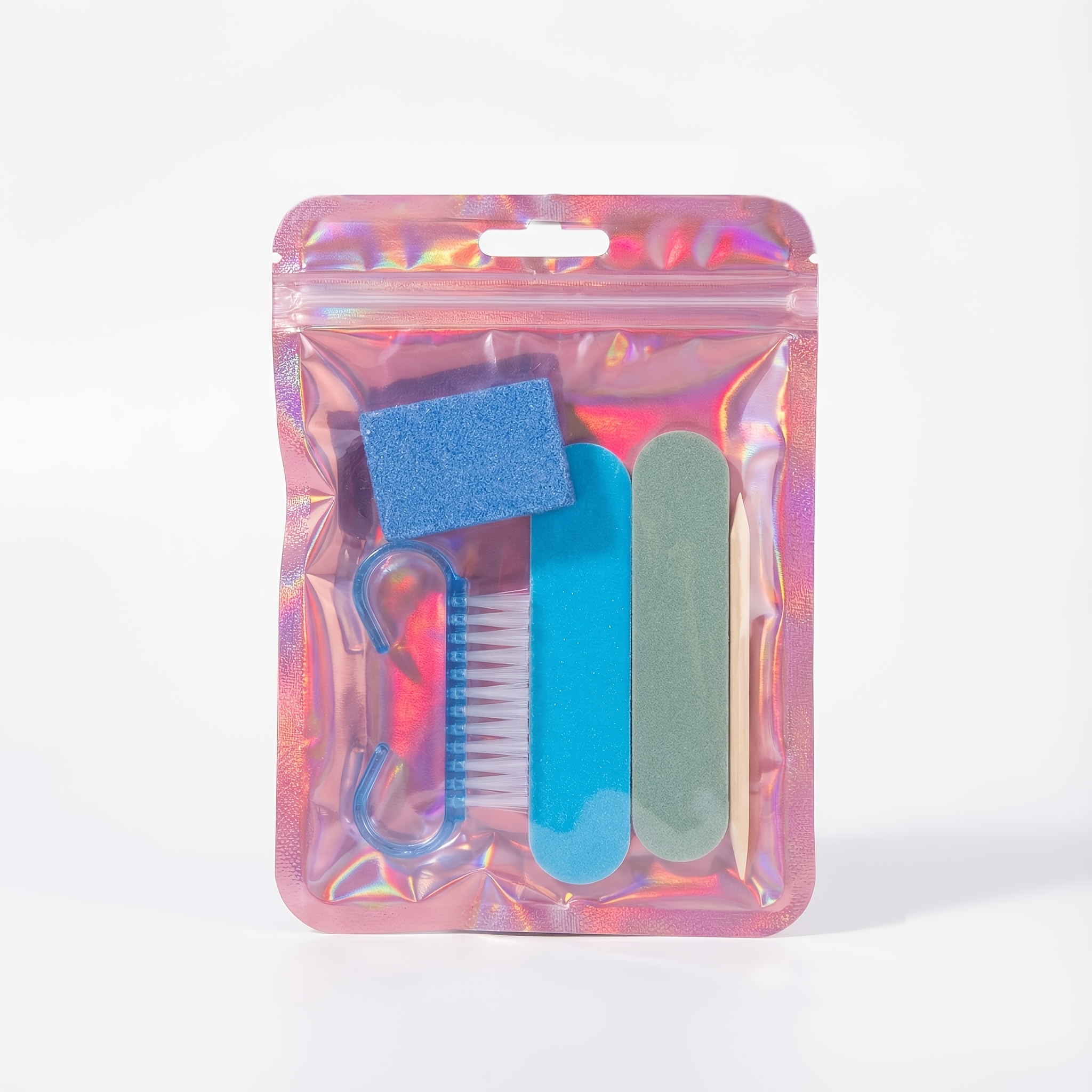 5pcs Nail Art Tool Set, Includes Nail Brush & Files