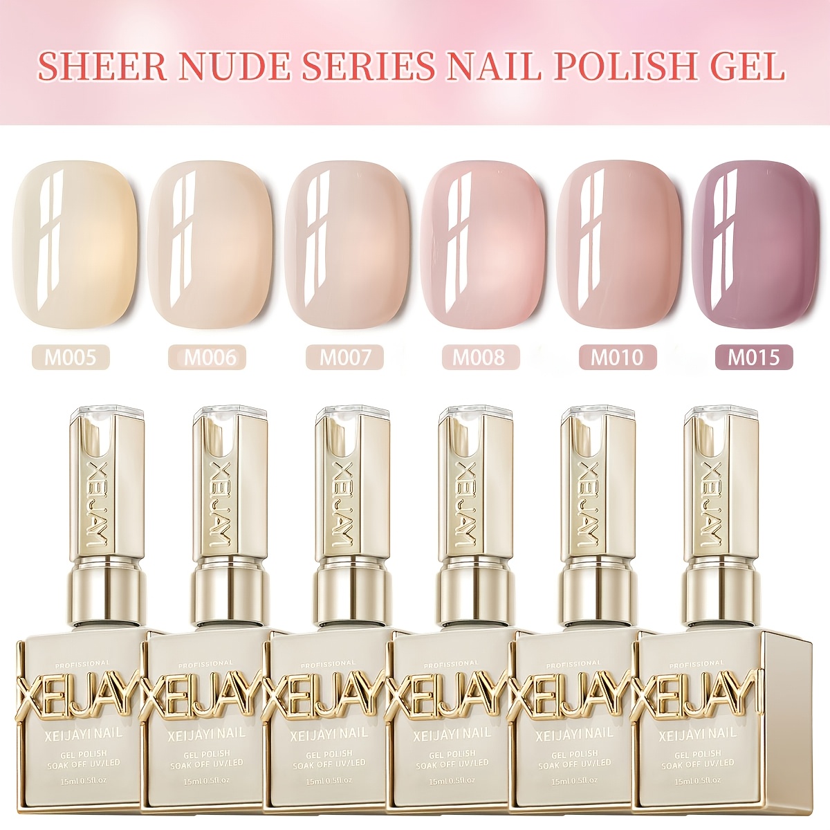 Image of 6pcs 15ml Gel Nail Polish Set Semi Permanent Gel Polish Kits All For Manicure Kit Soak Off Led Vernis Nail Art Diy Gift For Women