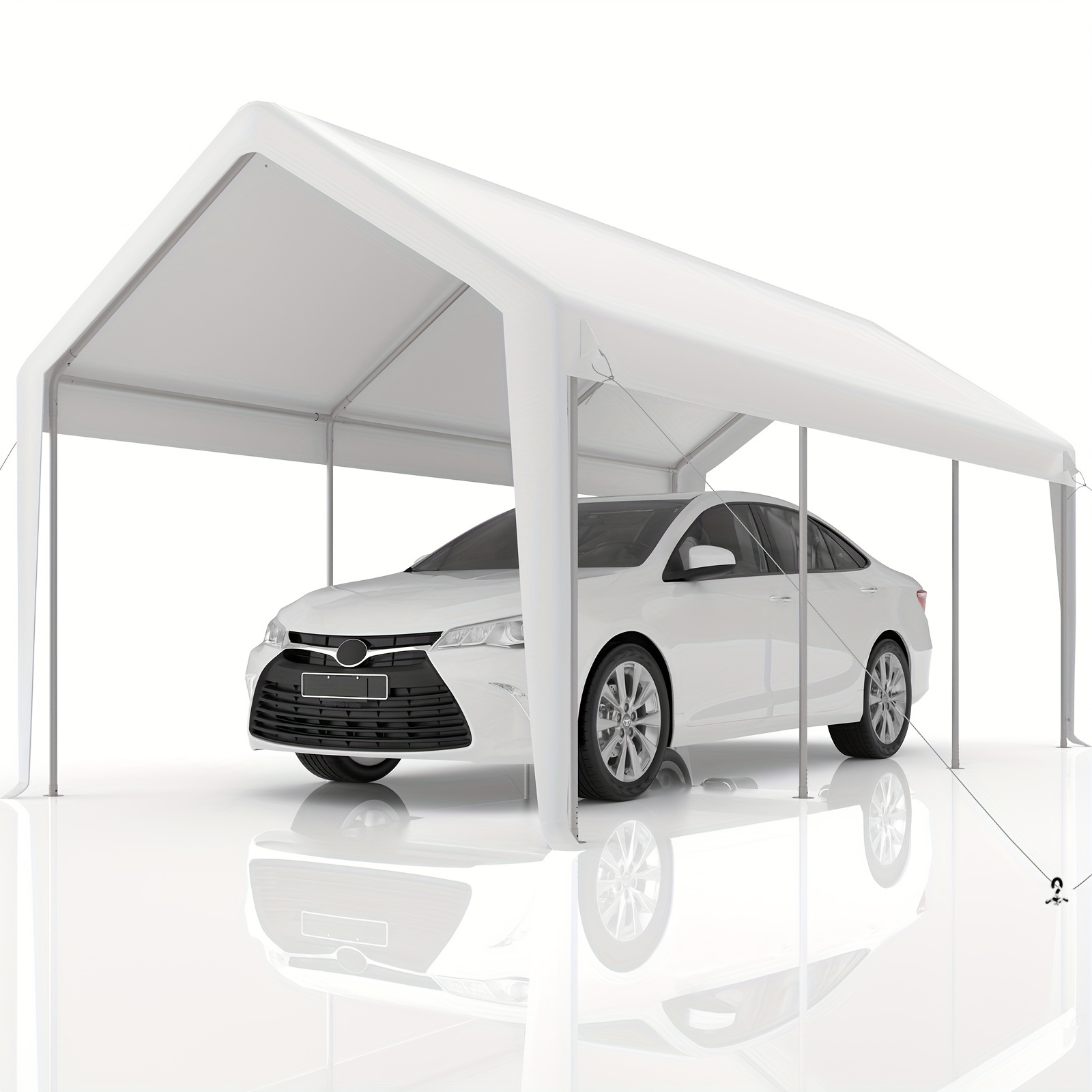 

Dexso 13'x20' Heavy Duty Carport Canopy, Portable Garage With Reinforced Frame, For Full-size Pickup, Bass Boat, And Equipment